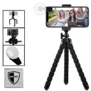 10” Flexible Tripod + LED Selfie Light for all iPhone 12 Pro 11 Xs X 8 7 Samsung