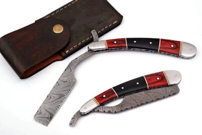 Custom hand Forged Damascus Steel ANTIQUE BARBER SALON SHAVING RAZOR