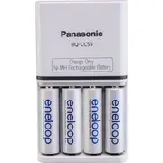 Panasonic Eneloop BQ-CC55 NiMH 2Hr Quick Battery Charger with 4 AA Batteries