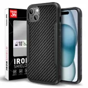 Tough On iPhone 16e / iPhone 15 Case Iron Shield with MagSafe Carbon Fiber