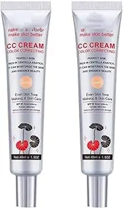 Color Correcting CC Cream with Centella Asiatica,2 In1 Skincare & Makeup, Multi-Purpose Pre-Makeup Primer Moisturizing Long-Lasting Facial Concealer