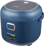 [AMIEROUS] Mini Rice Cooker, 2L Portable Travel Rice Cooker For Truck,12V-24V Small Rice Cooker with Steam Tray, Cooking Heating and Keeping Warm Function(Blue)