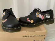 NEW Dr Martens Vonda 1461 Dr. Martens Low Top Oxford Shoes, Black, Floral, US 7