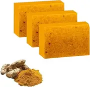Lemon Turmeric Acid Soap, Turmeric Soap Bar for Face and Body, 3 PCS Turmeric Soap Bar, Moisturizing & Soothing Gentle Cleanser Soap for All Skin Types (Yellow)