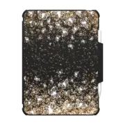 iPad Pro 11-inch (M4) Impact Folio Case White Butterflies and Gold Sparkles Burst