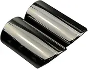 Muffler tip, 2X Compatible Compatible Compatible For VW Golf 6 Golf 7 Mk6 Mk7 Variant Jetta Bora Polo Sagitar Scirocco 1.4T Car Exhaust Muffler Tip(Black 2pc)