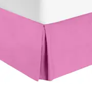 Hotel Luxury Pleated Tailored Bed Skirt - 14” Drop Dust Ruffle, Twin -Light Pink