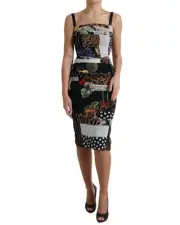 Dolce & Gabbana Patchwork Print Jersey Sheath Dress Women Multicolor Dresses