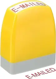 uxcell E-mailed Notice Stamp Self Inking, Red Ink Office Stamps Pre Inked Message Stamp Refillable Business Stamp, Yellow