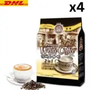 4x COFFEE TREE Gold Blend 2in1 No Sugar Added Penang White Coffee (30g x 15's)