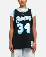 [MITCHELL & NESS] Mitchell & Ness Los Angeles Lakers Shaquille O'neal Legends Jersey Black/blue - Size S S Black/Blue
