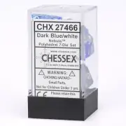 Chessex Nebula Dark Blue/White Polyhedral Dice Set (D20/12/10/%/8/6/4) 27466
