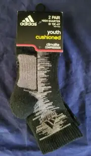 adidas Youth Cushioned Climalite Compression High Quarter Socks 2 Pairs 2 Pack