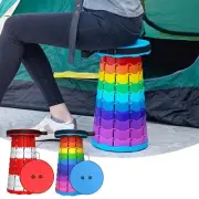 Rainbow Style Telescopic Stool Outdoor Telescopic Plastic Stool Rotating Soft
