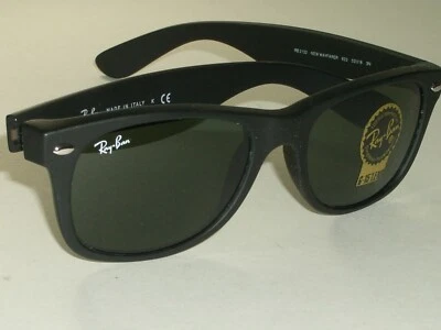 52[]18mm RAY-BAN RB2132 MATTE BLACK G15 UV CRYSTAL LENS WAYFARER SUNGLASSES NEW
