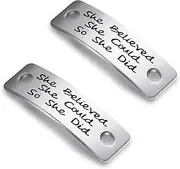 [LParkin] Running Shoe Tags She Believed She Could So She Did Inspirational Tag Charms for Runner