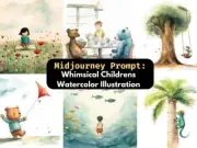 Watercolor Childrens Book Illustration Midjourney Prompt