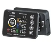 TC169 High Precision Coulombmeter DC6-60V Lithium Battery Capacity Tester Indicator Color Screen Pow Black