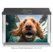 Brown Fluffy Dog Swimming Polyester Fish Tank Glass Backdrop Aquarium Background