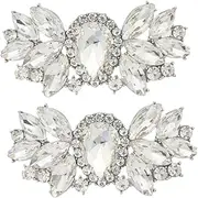 [Healeved] 2Pcs Elegant Shoe Clips for Pumps Charming Bridal Shoe Decor Unique Accessories for Weddings Birthdays and Special Occasions Light Luxury Design
