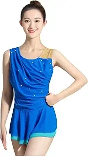 [Zagitova] Figure Skating Dress for Girls Sleeveless Women Graceful Ice Competition Dance Outfits with Shiny Rhinestone