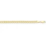 9kt Yellow Gold Silver Infused Curb Bracelet 19cm