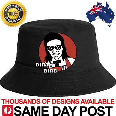 DIRTY BIRD 2 BUCKET HAT - Summer Fun Cool Aussie Meme Funny Bogan KFC Smoko 4x4