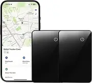 [USBERG] 2 Pack Wallet Tracker - Slim & Flexible Tempered Glass Wireless Charging Item Locator Card, Work with Apple Find My (iOS Only), Waterproof Tracking Device for Wallet, Luggage, Phone, Passport