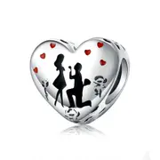 Marry Me Heart Charm for Women Bracelet Item Silver plating Jewelry