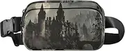[XYMZR] Fanny Pack Gothic Scary Castle Hip Bag Belt Bag for Women Man Fashion Waist Pack Water-repellent Crossbody Bag for Halloween Costumes Running Hiking Jogging Travel Sport, Multi-colored, one size