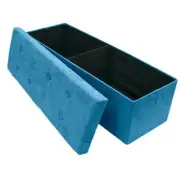 Sorbus Storage Bin 15"x15"x43" BenchBox Folding Collapsible Chest Fabric Teal