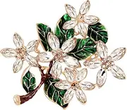 [KESYOO] Vintage Flower Brooch Enamel Lapel Pin Flower Camellia Brooch Pin