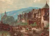 Medieval Village People Original Victorian Lithography Samplers Antique Scraps