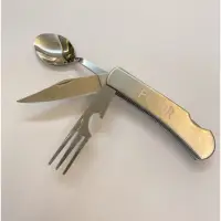 在飛比找蝦皮購物優惠-［沐沐屋]POLER 戶外 露營 瑞士刀 可拆三件式鋼刀叉餐