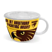Hawthorn Hawks AFL Team Ceramic Soup Mug Cup with Lid