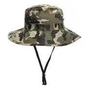 Boys Camo Sun-Bucket-Hat Summer Outdoor Safari Fishing-Hat Boonie-Cap for Big Ki