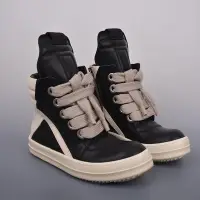 在飛比找Yahoo!奇摩拍賣優惠-Rick Owens Geobasket 粗鞋帶皮面小牛皮高