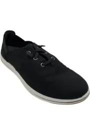 Clarks Cloudsteppers Canvas Lace-Up Shoes Breeze Ave 2 Black