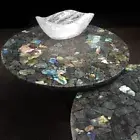 Gemstone Labradorite Coffee Table Top, Stone Center Side Table Furniture Decors