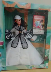 1994 HOLLYWOOD LEGENDS BARBIE AS SCARLETT O’HARA Black and White Dress, MIB
