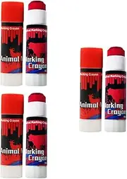 Livestock Marker Crayons Identification Marking Crayon Painting Farm Marking Pen High Visibility for Sorting Cow Cattle Goats, Red 12Pcs