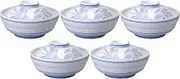 セトモノホンポ(Setomonohonpo) Set of 5, Hanabusa Kyoto Lid Facing, 5.6 x 3.0 inches (14.3 x 7.7 cm), Lid Facing
