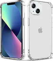 Lumobrilla for iPhone 13 Mini Case,Clear[Anti-Yellowing][Shockpoof][Military Grade Protection] Reinforced Corners Slim Fit Soft Flexible TPU Bumper Phone Case for iPhone 13 Mini-5.4in,Crystal Clear