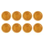 8pc Annabel Trends Glass Plate Palm Tree Serving Dish Set 18cm Round Amber