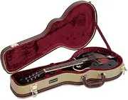 Crossrock Wooden Case, Designed for F-Style Mandolin, Wooden Hardshell, Sponge Lining, Metal Feet, Storage Space-Tweed(CRW620MFTW)