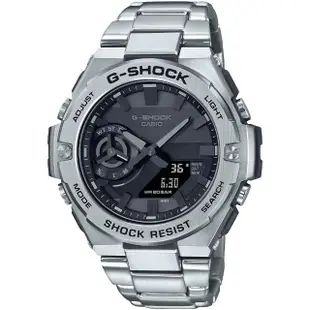 【CASIO 卡西歐】G-SHOCK 太陽能 碳核心防護藍牙雙顯手錶(GST-B500D-1A1)