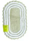 Bath Mat Oval Rug Bathroom Rugs for Bedroom 21X34in Light Green Crochet Luxury