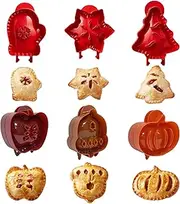 6PCS Hand Pie Molds for Baking Mini Pie Maker for Christmas Party Baking Supplies Party Dough Presser Pocket Pie Molds