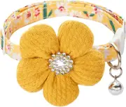 Cat Collar, Breakaway Kitten Collar with Flower,Rhinestone Kitty Collar with Be