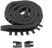 10mm x 11mm Length 1 Meter Black Plastic Open Type Cable Wire Carrier Drag Chain Toe Line R18 for 3D Printers and CNC Machines (10mmx11mm-Outside Open)